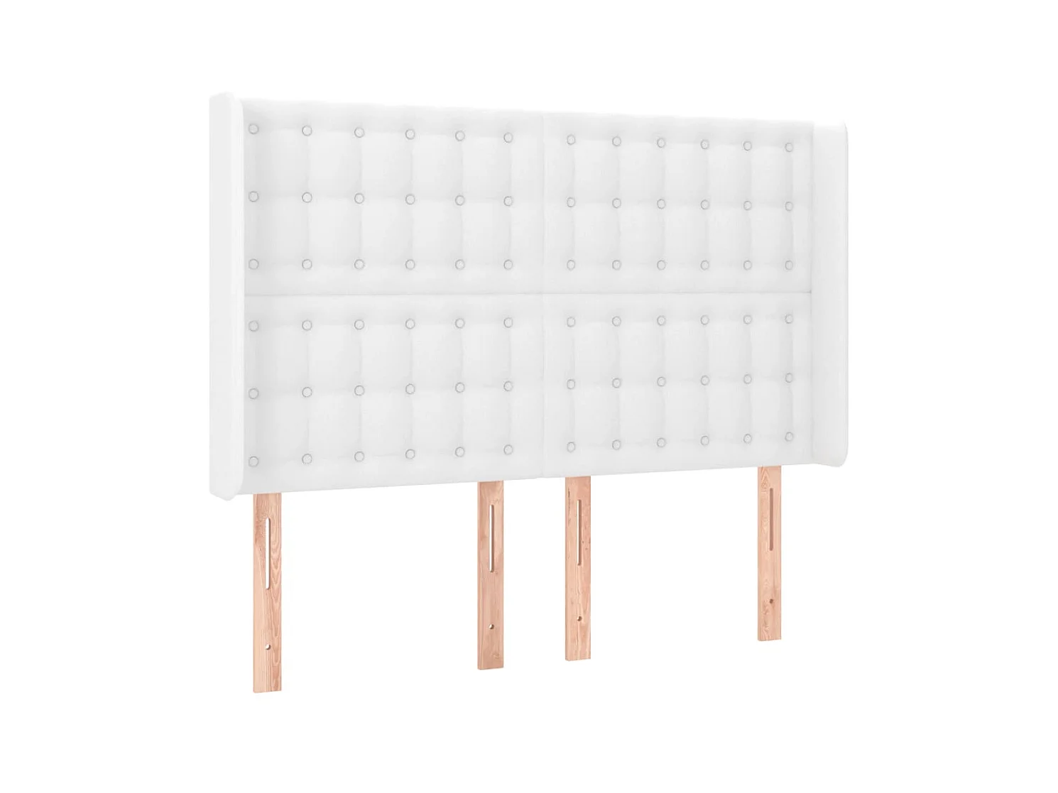 Tête de lit avec oreilles Blanc 147x16x118/128 cm Similicuir POI90048 BonneVie Meuble