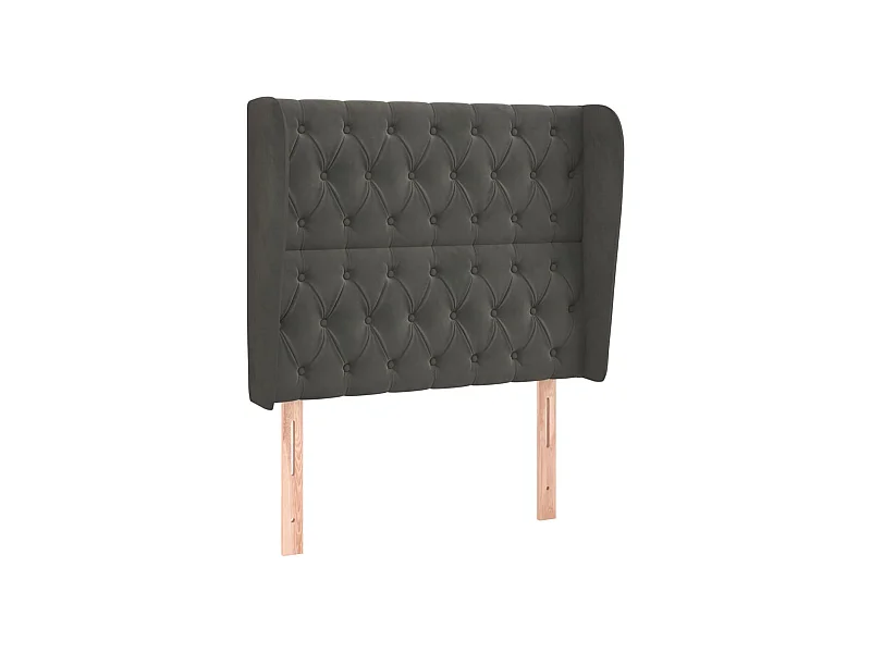 Kopfteil,Bettkopfteil mit Ohren Dunkelgrau 93x23x118/128 cm Samt -gkd844449