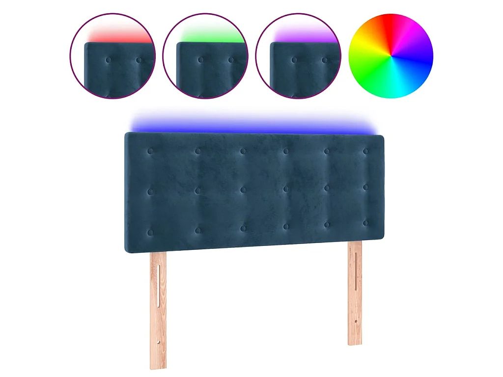 Tête de lit à LED Bleu foncé 90x5x78/88 cm Velours POI53217 BonneVie Meuble