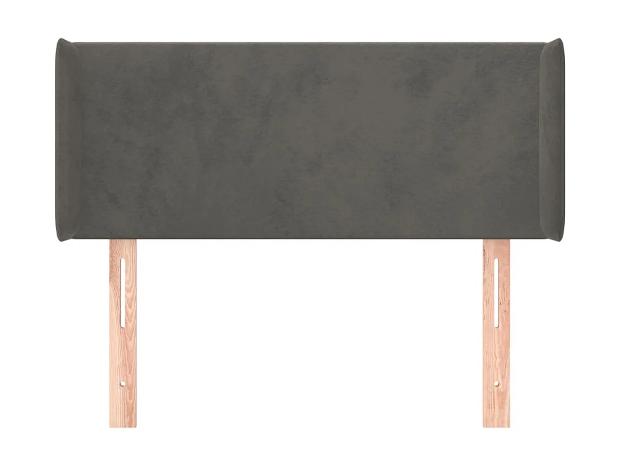 Tête de lit avec oreilles Gris foncé 93x16x78,88 cm Velours LWE41527 BonneVie Meuble