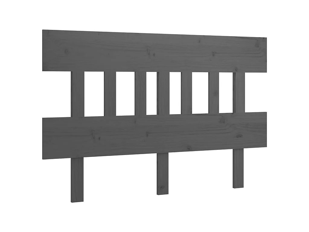 Cabecero de cama madera maciza de pino gris 123,5x3x81 cm ES46218