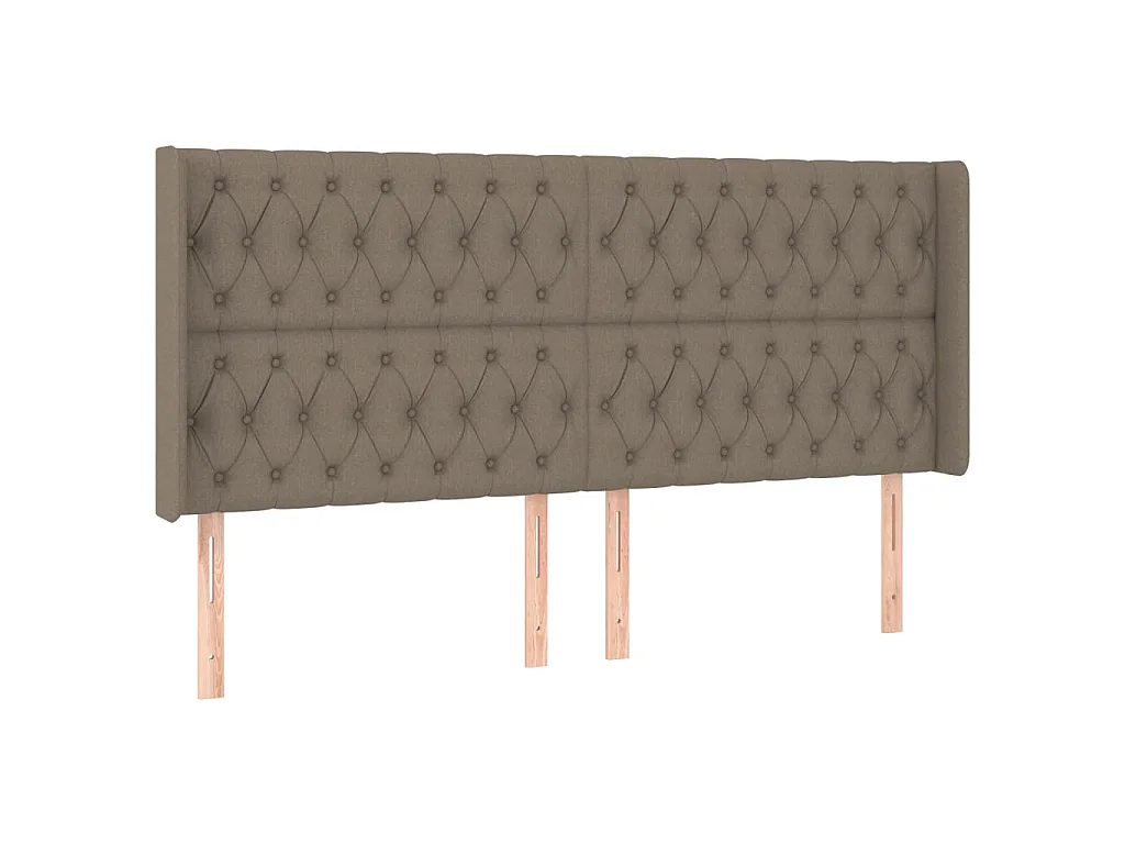 Tête de lit avec oreilles Taupe 183x16x118/128 cm Tissu POI59459 BonneVie Meuble