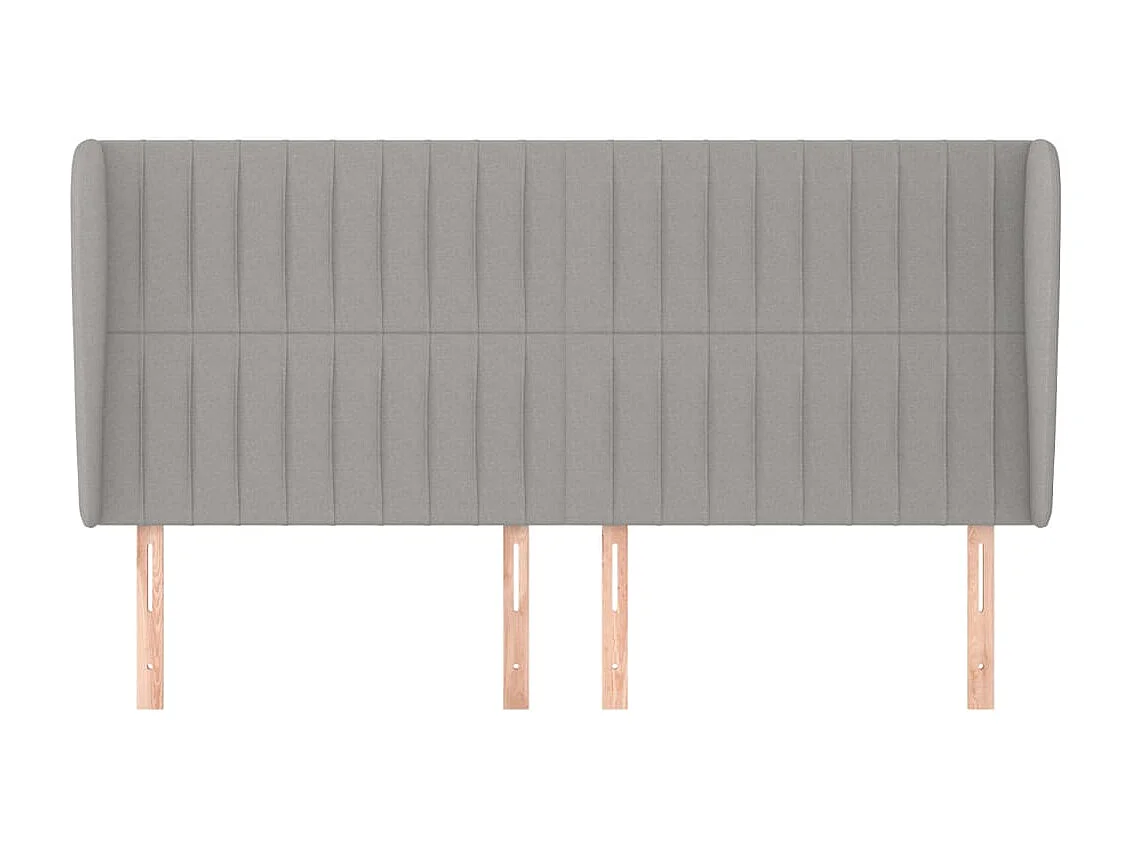 Tête de lit avec oreilles Gris clair 163x23x118/128 cm Tissu POI15730 BonneVie Meuble