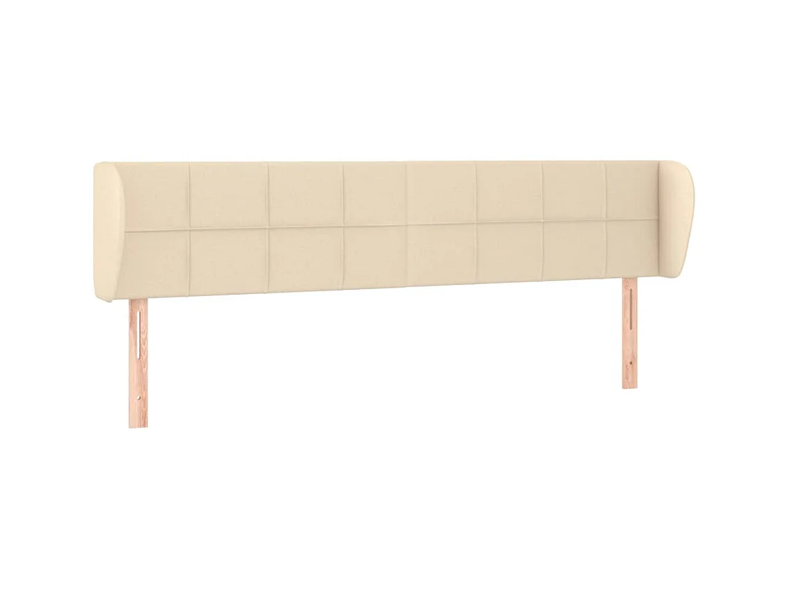 Testiera | Testata del letto ad Orecchio Crema 183x23x78/88 cm in Tessuto