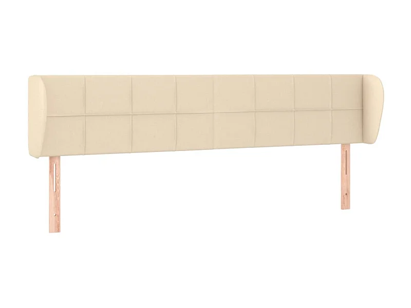 Testiera | Testata del letto ad Orecchio Crema 183x23x78/88 cm in Tessuto