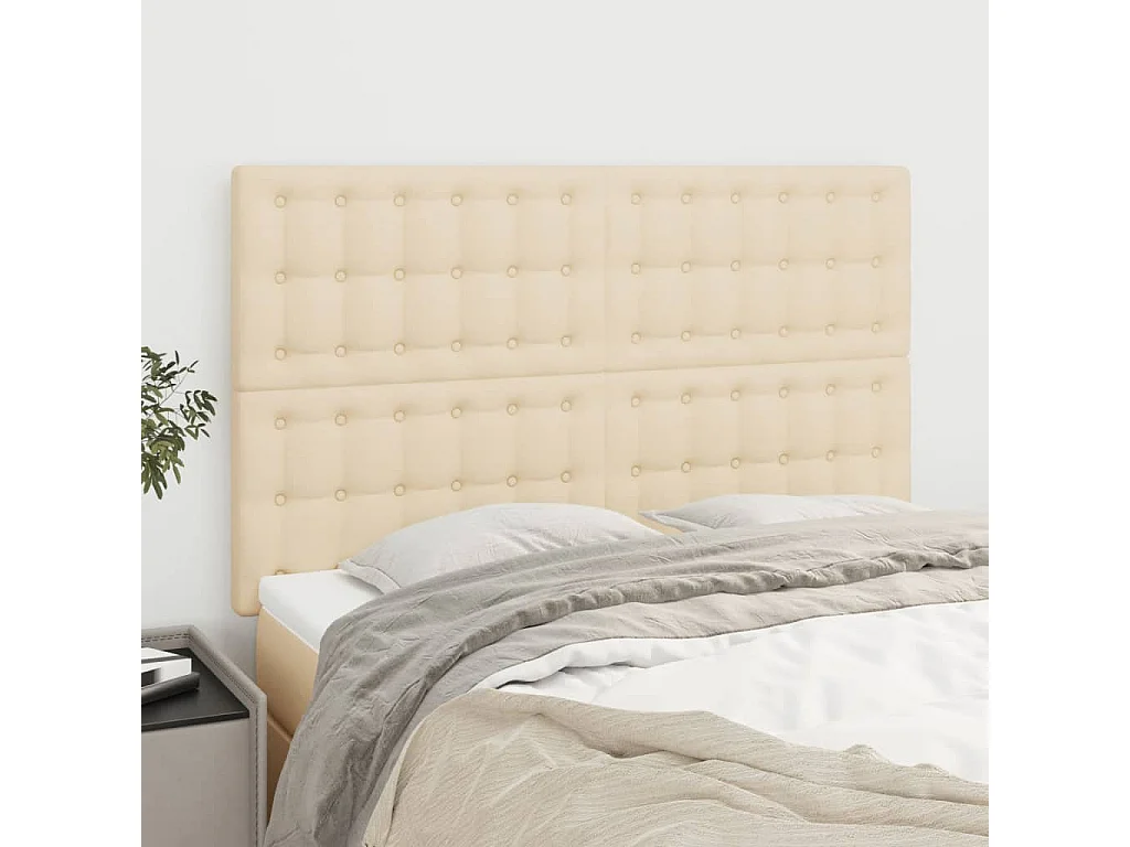 Kopfteil,Bettkopfteile 4 Stk. Creme 72x5x78/88 cm Stoff -gkd850920