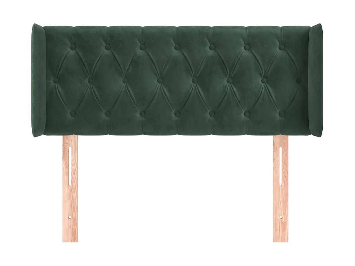 Tête de lit avec oreilles Vert foncé 93x16x78,88 cm Velours LKC54275 BonneVie Meuble