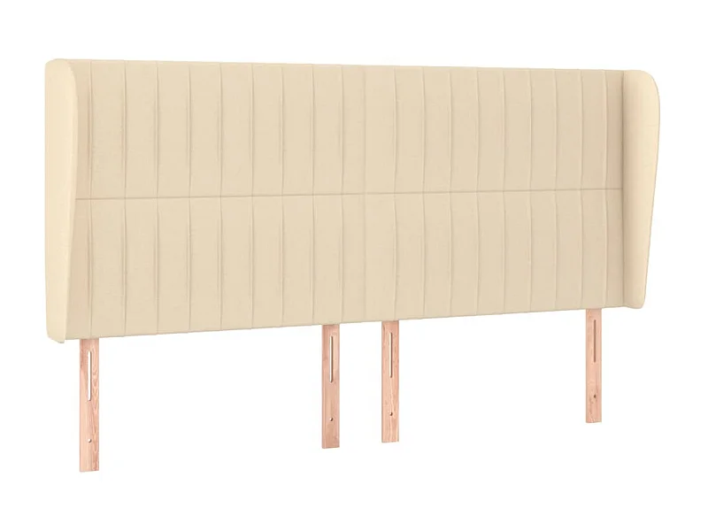 Cabecero con orejas de tela color crema 203x23x118/128 cm ES58834