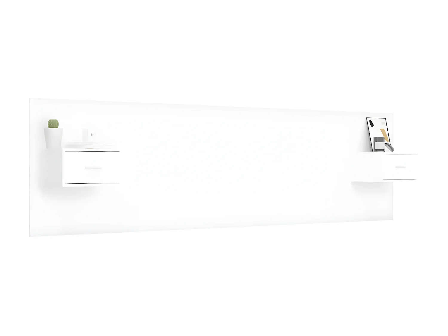 Testiera per Letto con Comodini in Legno Multistrato Bianco CFW683749