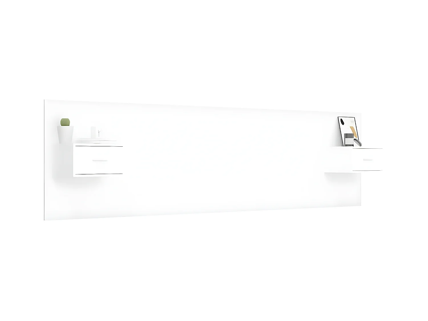 Kopfteil,Bettkopfteil mit Nachttischen Weiß Holzwerkstoff -gkd338043