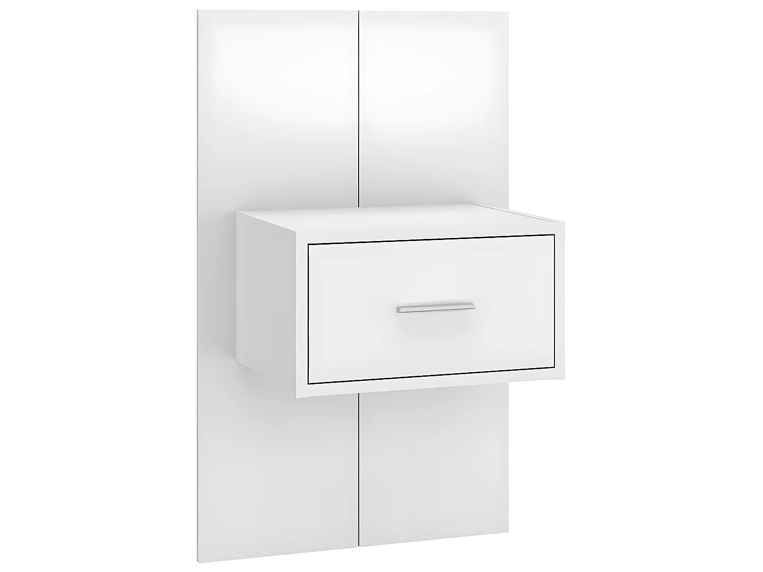 Tête de lit avec armoires Blanc Bois d’ingénierie POI55356 BonneVie Meuble