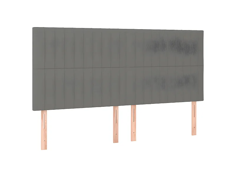 Hoofdborden 4 st 100x5x78/88 cm stof donkergrijs NL115158