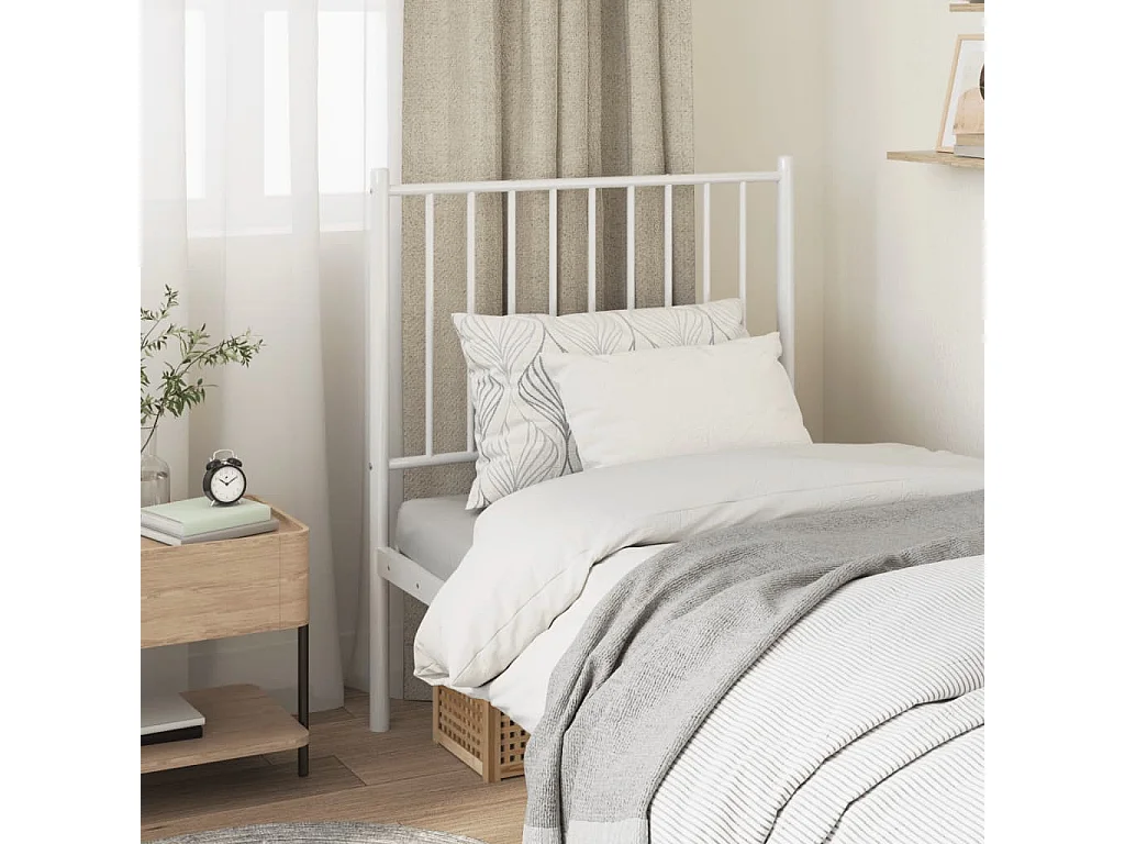 Tête de lit métal blanc 80 cm POI11137 BonneVie Meuble