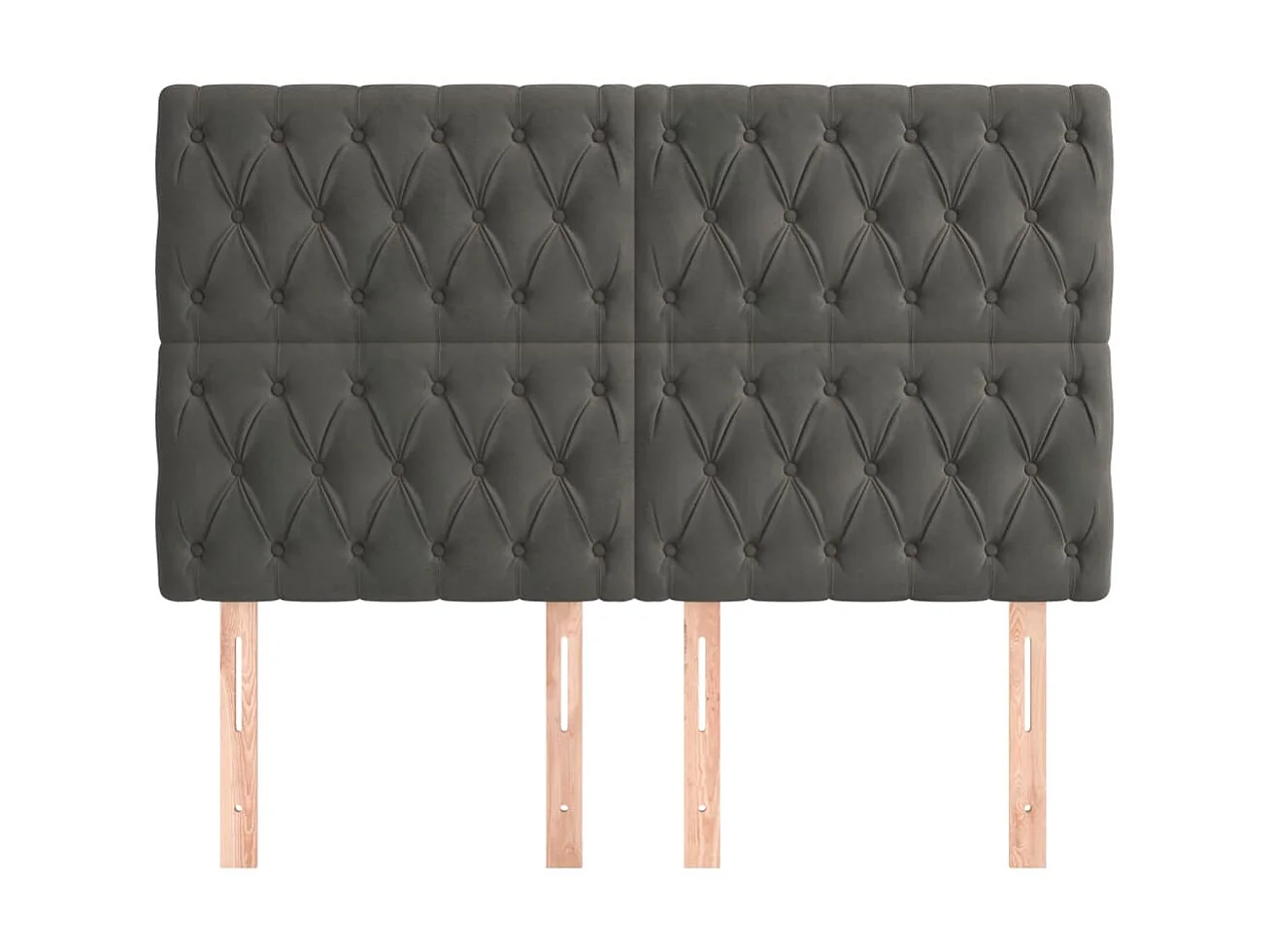 Têtes de lit 4 pcs Gris foncé 72x7x78/888 cm Velours POI44323 BonneVie Meuble