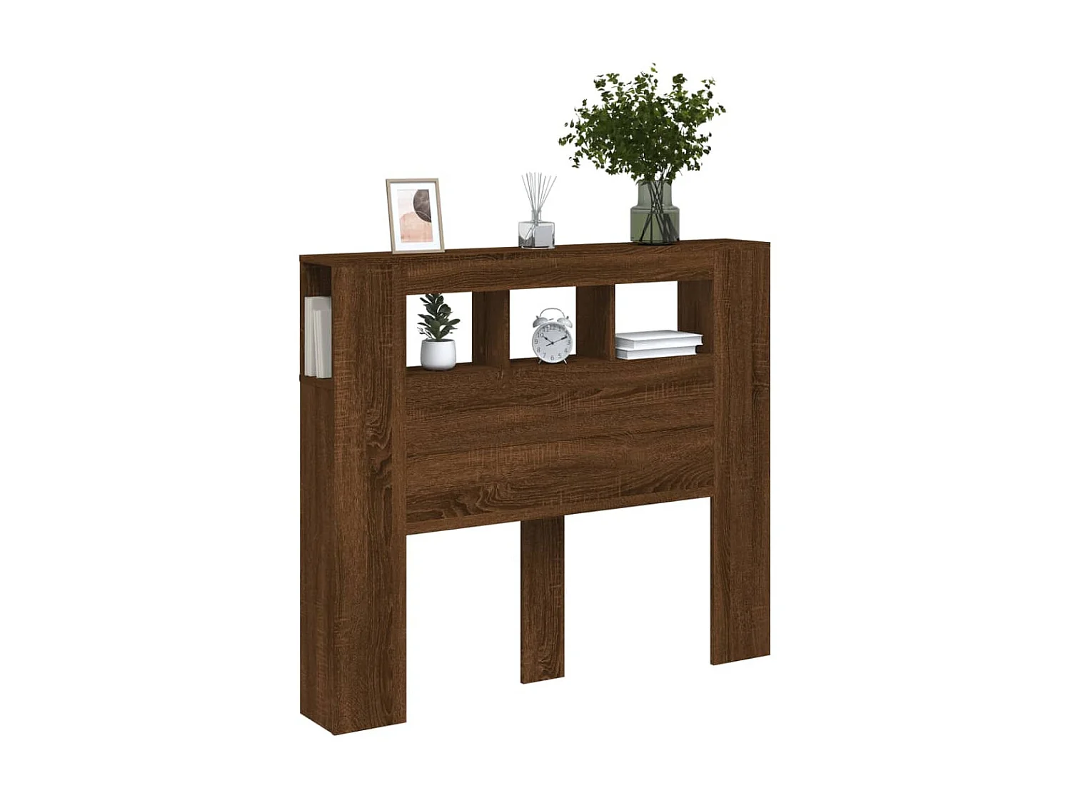 Tête de lit à LED chêne marron 120x18,5x103,5cm bois ingénierie POI80940 BonneVie Meuble