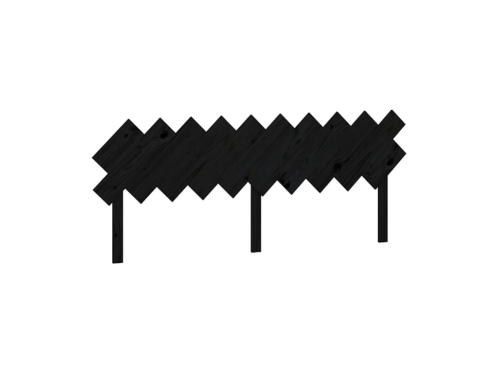 Tête de lit Noir 196x3x80,5 cm Bois massif de pin POI69528 BonneVie Meuble