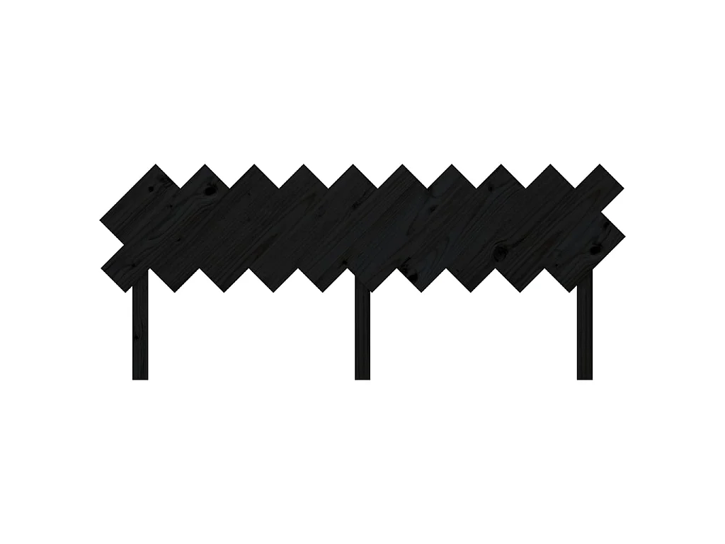 Tête de lit Noir 196x3x80,5 cm Bois massif de pin POI69528 BonneVie Meuble