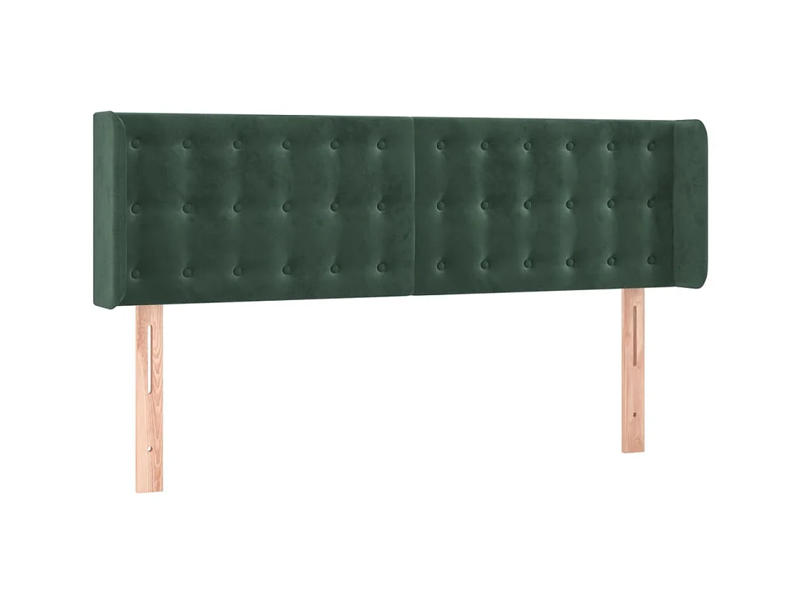 Testiera | Testata del letto ad Orecchio Verde Scuro 147x16x78/88 cm in Velluto