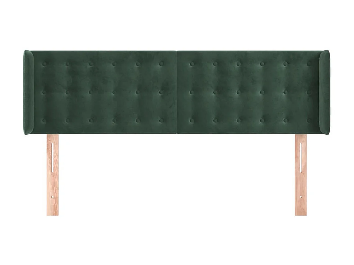 Tête de lit avec oreilles Vert foncé 147x16x78,88 cm Velours LKC65814 BonneVie Meuble