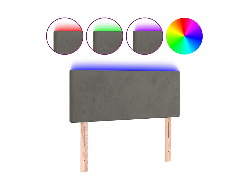 LED Kopfteil,Bettkopfteil Dunkelgrau 80x5x78/88 cm Samt -gkd191229