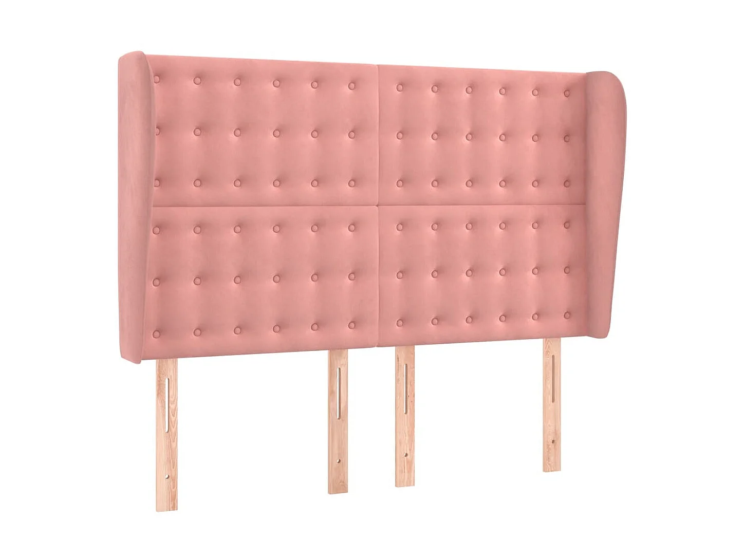 Kopfteil,Bettkopfteil mit Ohren Rosa 147x23x118/128 cm Samt -gkd77396