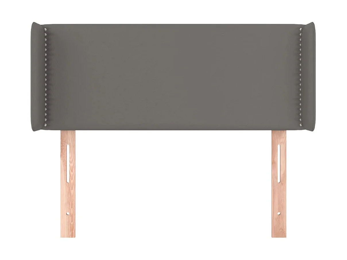 Cabeceira de cama c/ abas couro artificial 103x16x78/88cm cinza PT874209