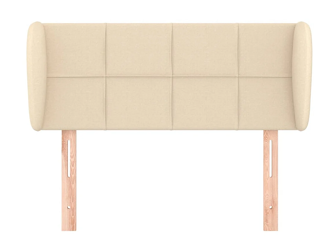 Testiera | Testata del letto ad Orecchio Crema 93x23x78/88 cm in Tessuto