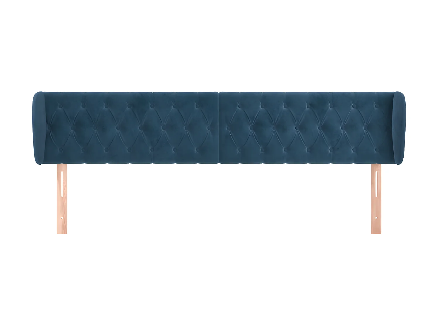 Tête de lit avec oreilles Bleu foncé 183x23x78/88 cm Velours POI81326 BonneVie Meuble