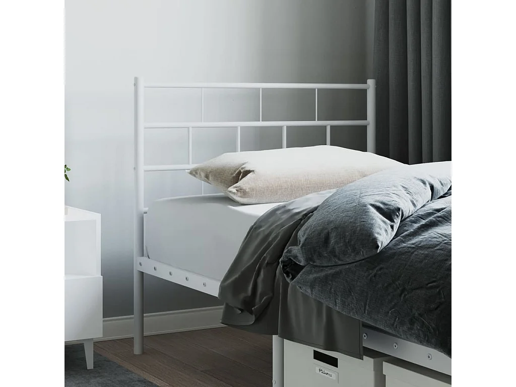 Tête de lit métal blanc 80 cm POI29691 BonneVie Meuble