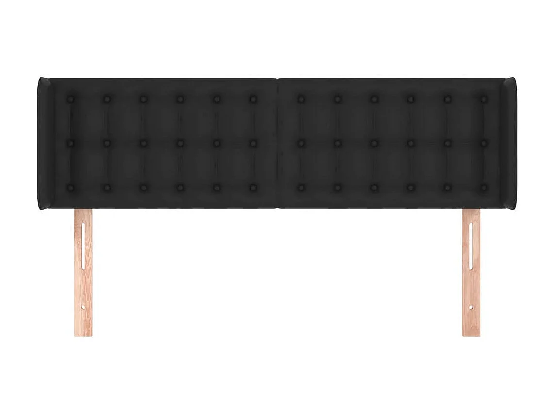 Hoofdbord met randen 147x16x78/88 cm kunstleer zwart NL313069