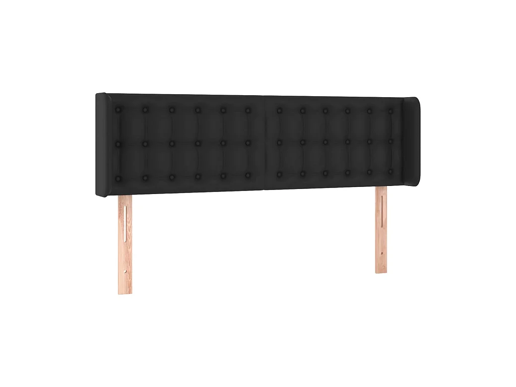 Tête de lit avec oreilles Noir 147x16x78/88 cm Similicuir POI47302 BonneVie Meuble