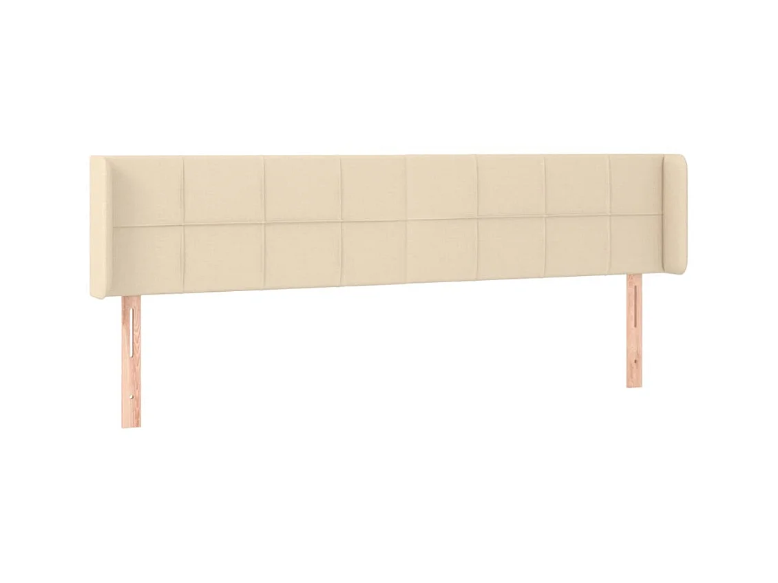 Kopfteil,Bettkopfteil mit Ohren Creme 203x16x78/88 cm Stoff -gkd879217