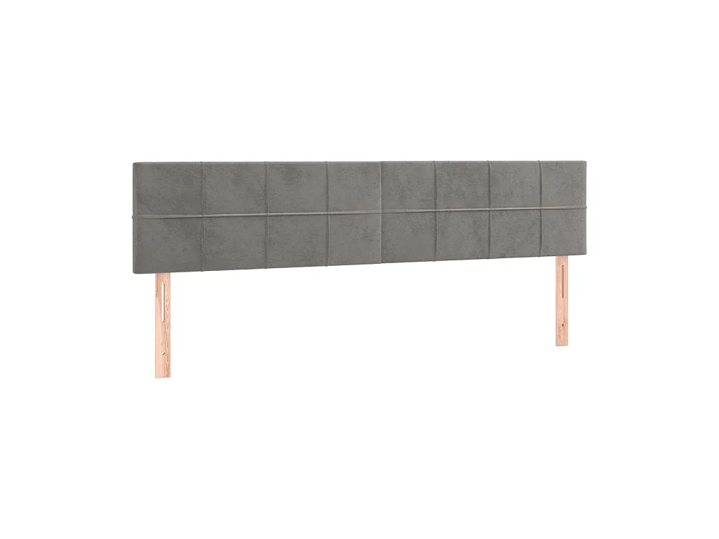 Têtes de lit 2 pcs Gris clair 90x5x78/88 cm Velours POI88890 BonneVie Meuble