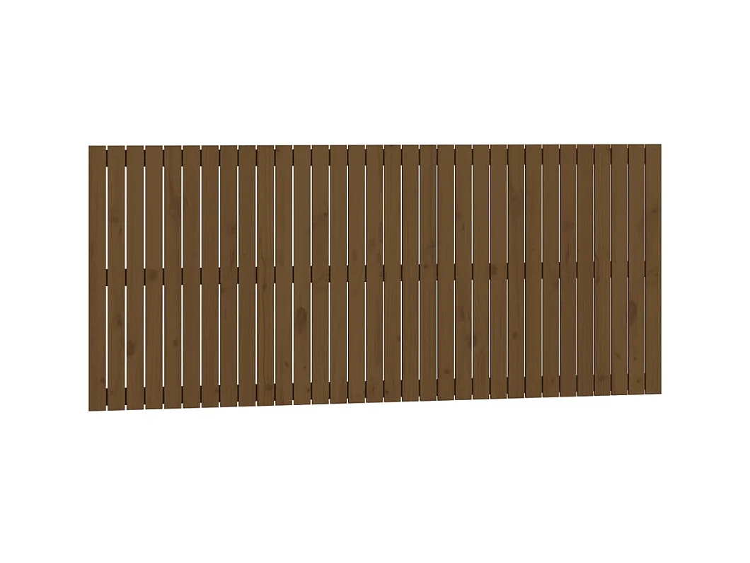 Tête de lit murale Marron miel 204x3x90 cm Bois massif de pin POI47308 BonneVie Meuble