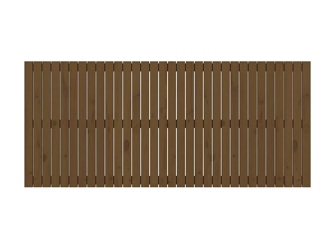 Tête de lit murale Marron miel 204x3x90 cm Bois massif de pin POI47308 BonneVie Meuble
