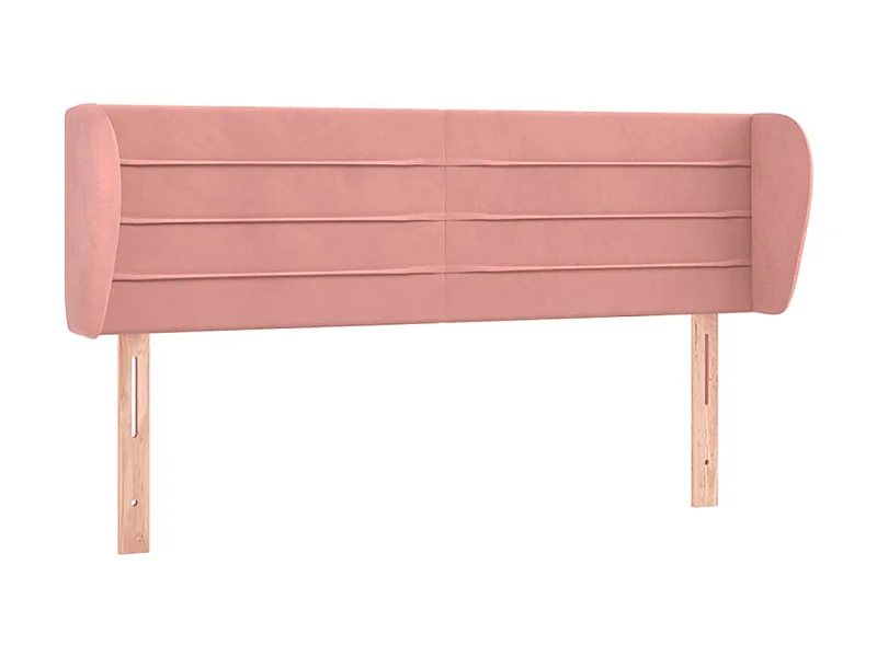 Tête de lit avec oreilles Rose 147x23x78/88 cm Velours  POI71523 BonneVie Meuble