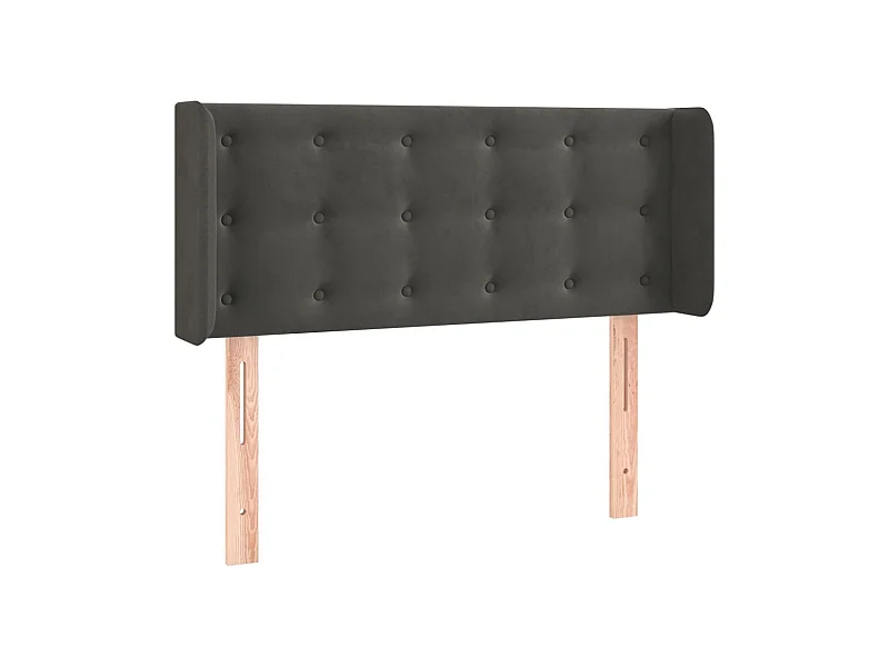 Kopfteil,Bettkopfteil mit Ohren Dunkelgrau 103x16x78/88 cm Samt -gkd173198