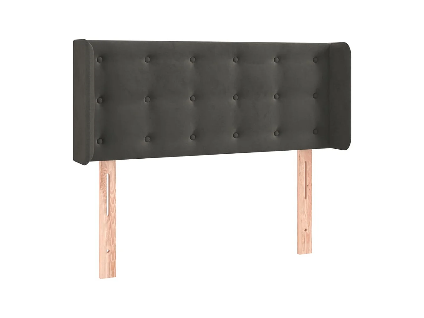 Tête de lit avec oreilles Gris foncé 103x16x78/88 cm Velours POI51760 BonneVie Meuble