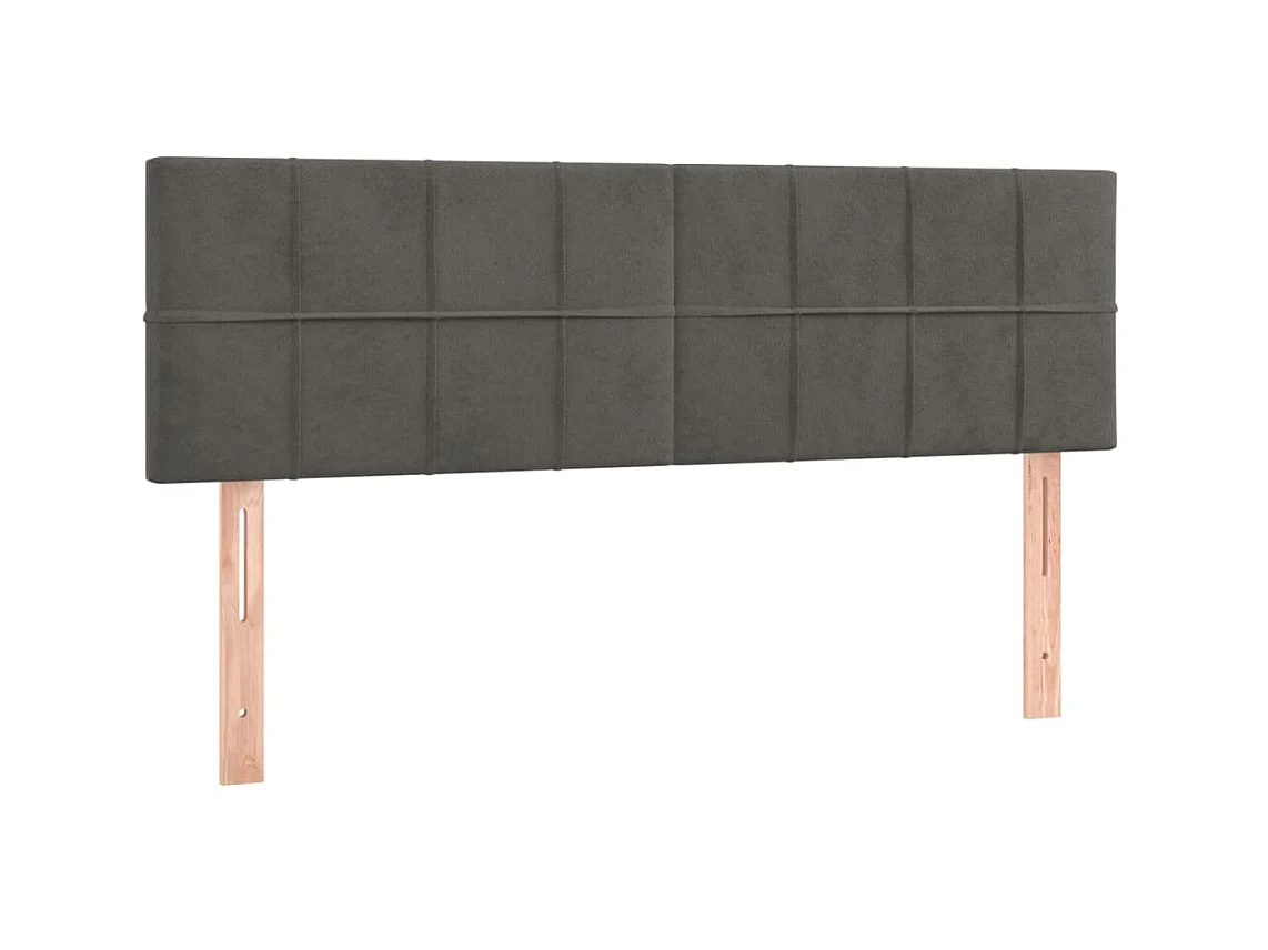 Têtes de lit 2 pcs Gris foncé 72x5x78/88 cm Velours POI63772 BonneVie Meuble