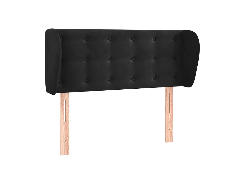 Tête de lit avec oreilles Noir 83x23x78/88 cm Velours POI24362 BonneVie Meuble