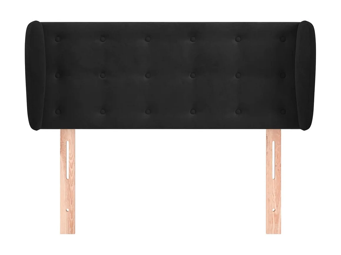 Tête de lit avec oreilles Noir 83x23x78/88 cm Velours POI24362 BonneVie Meuble