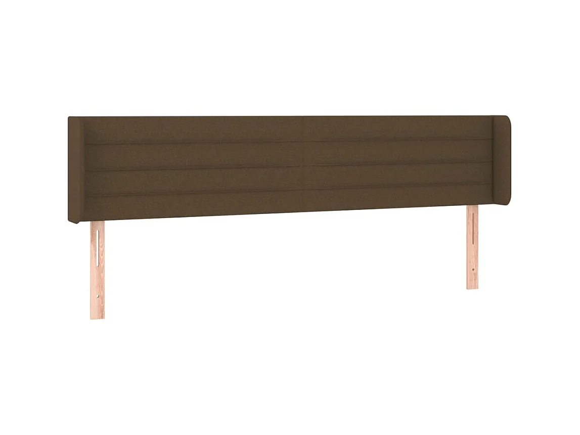 Tête de lit avec oreilles Marron Foncé 203x16x78/88 cm Tissu POI45237 BonneVie Meuble