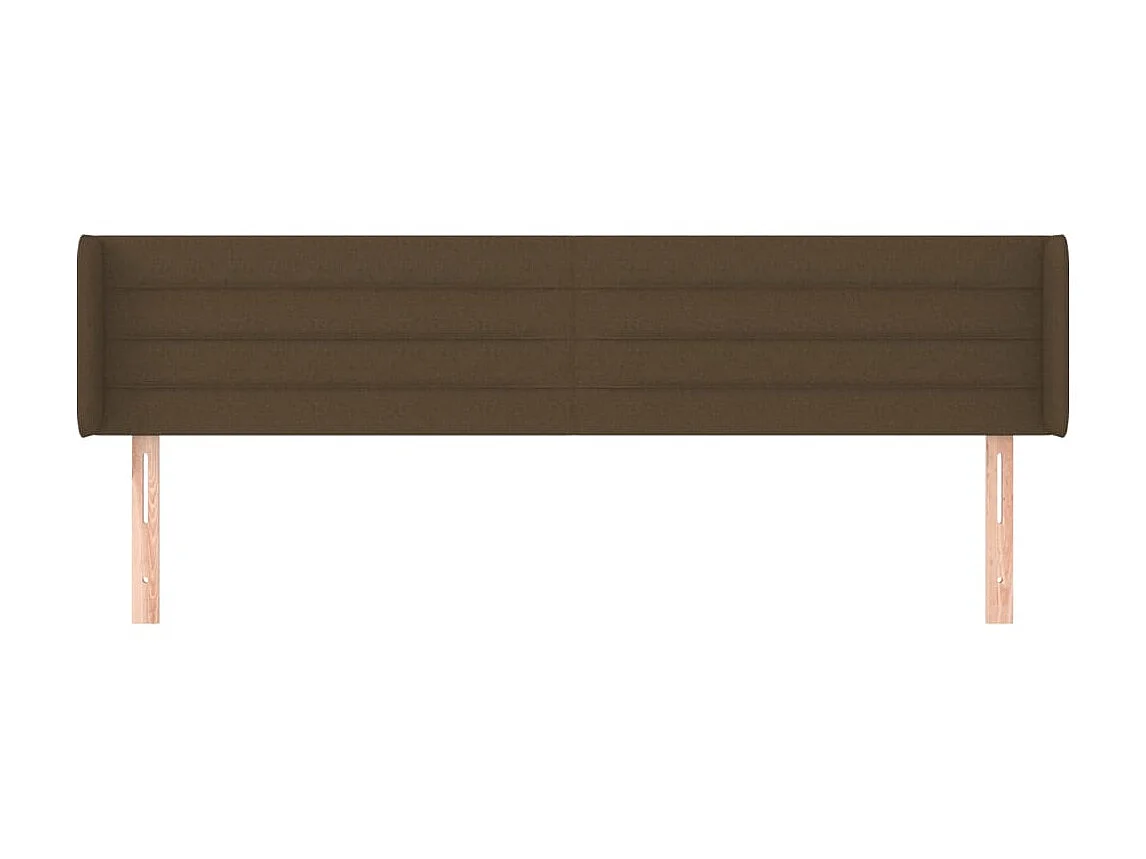 Tête de lit avec oreilles Marron Foncé 203x16x78/88 cm Tissu POI45237 BonneVie Meuble