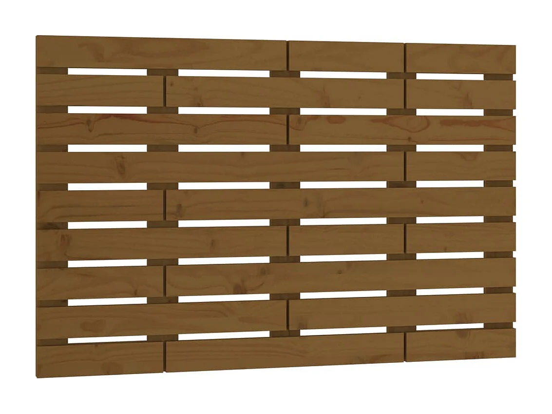 Tête de lit murale Marron miel 96x3x63 cm Bois massif de pin POI21764 BonneVie Meuble