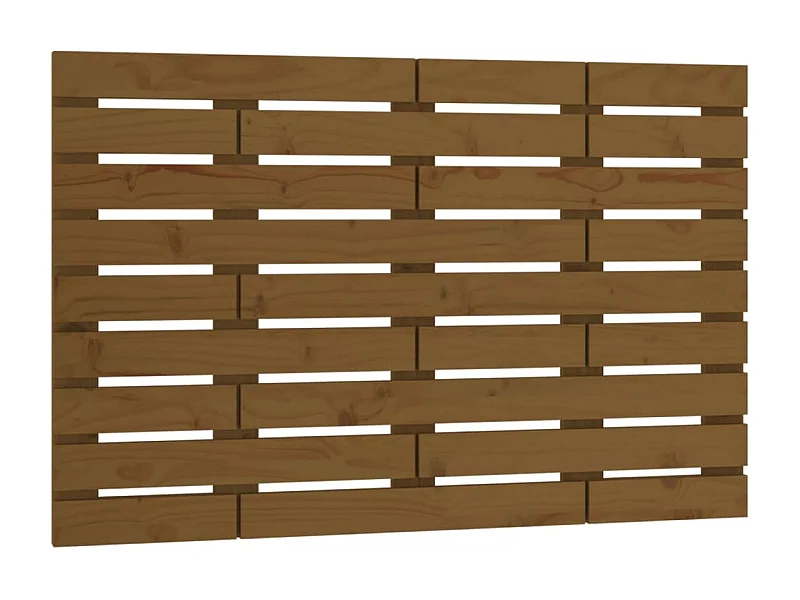 Cabecero cama pared madera maciza pino marrón miel 96x3x63 cm ES12180