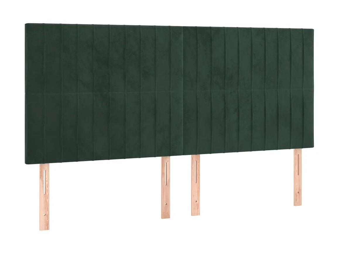 Cabeceros 4 unidades de terciopelo verde oscuro 100x5x78/88 cm ES48575