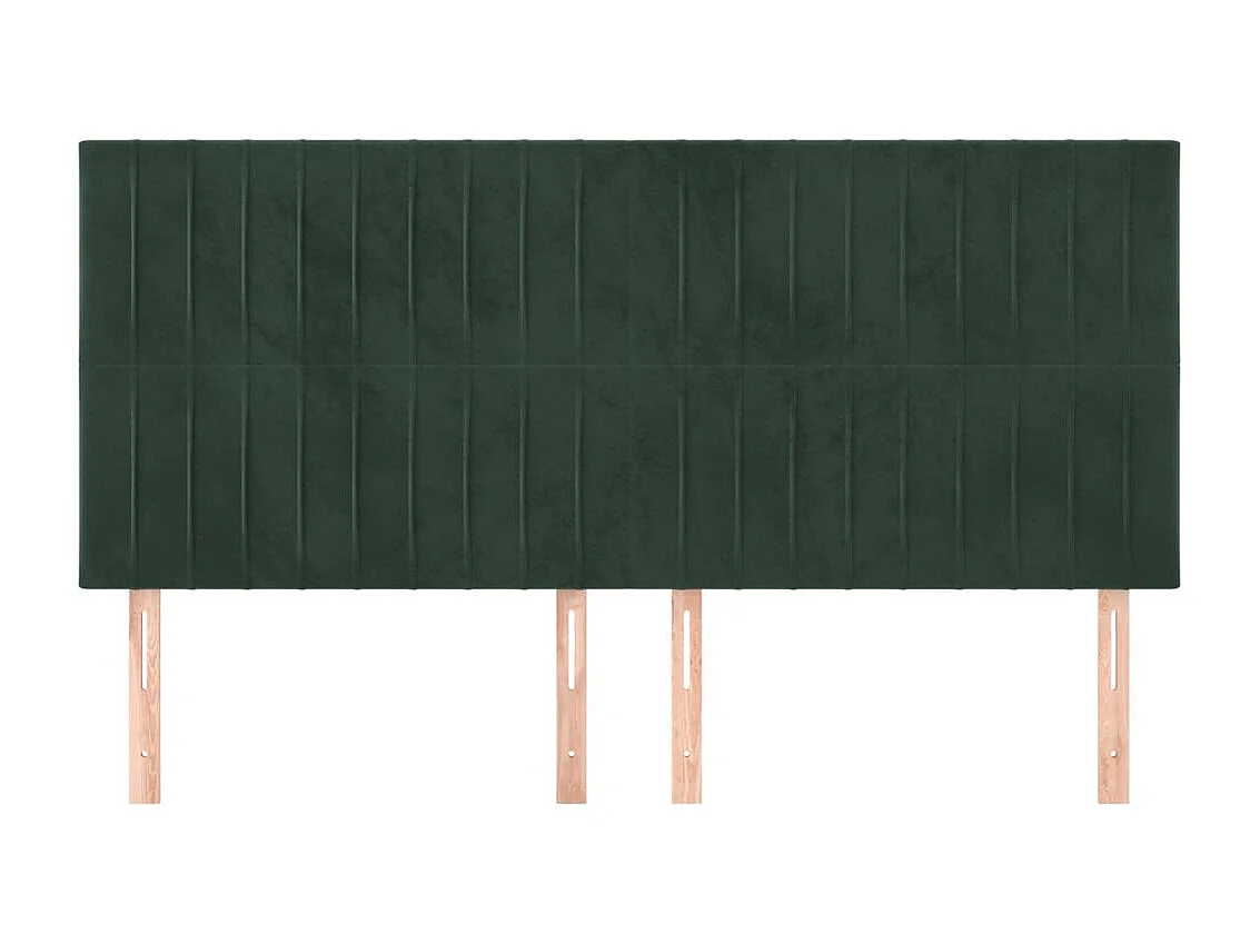 Têtes de lit 4 pcs Vert foncé 100x5x78/88 cm Velours POI35725 BonneVie Meuble