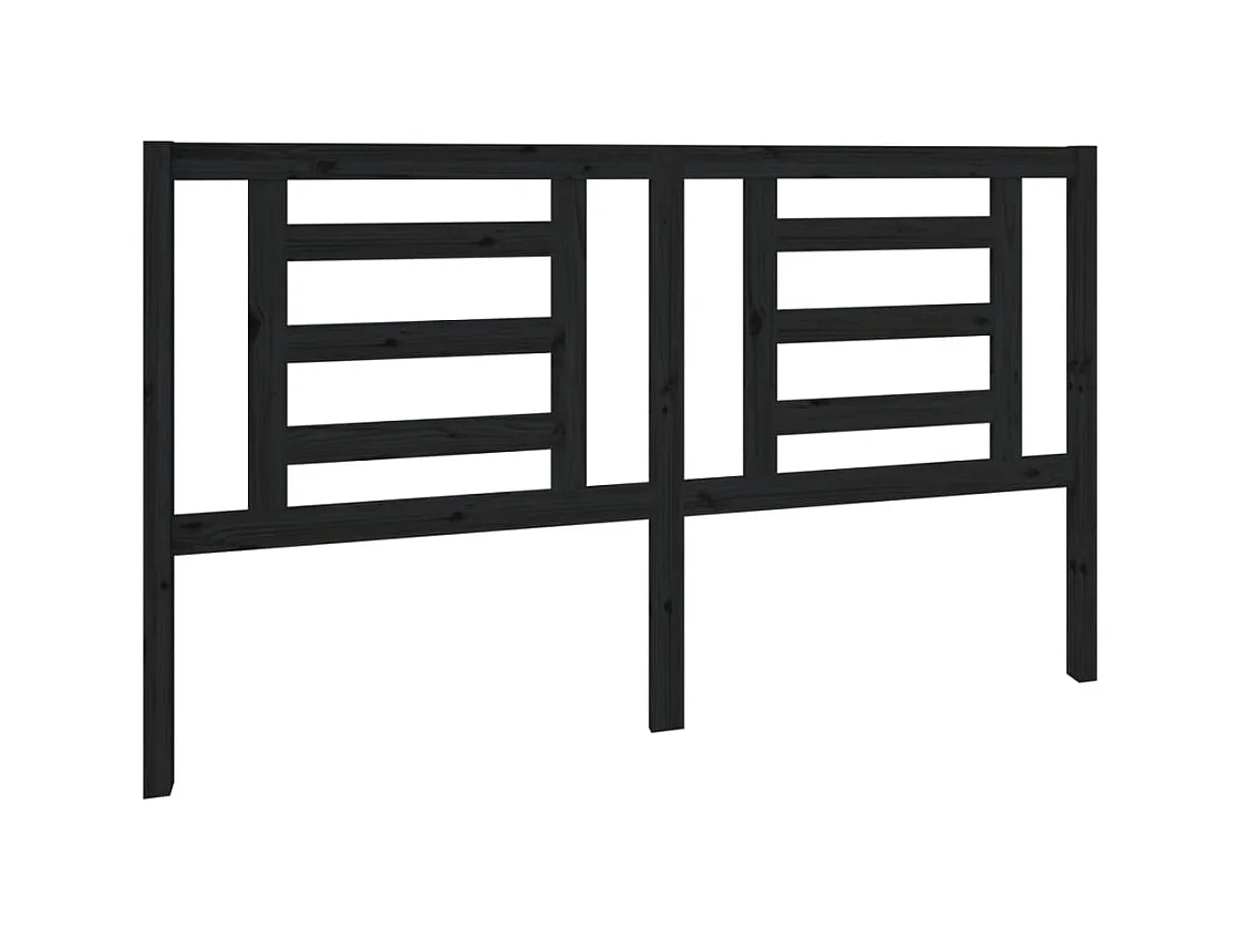 Tête de lit Noir 166x4x100 cm Bois de pin massif POI35384 BonneVie Meuble