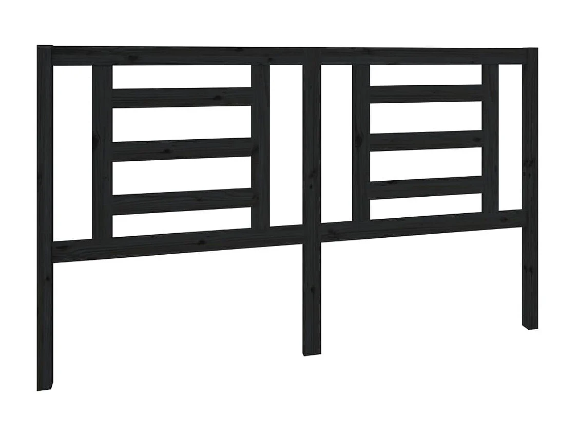 Tête de lit Noir 166x4x100 cm Bois de pin massif POI35384 BonneVie Meuble