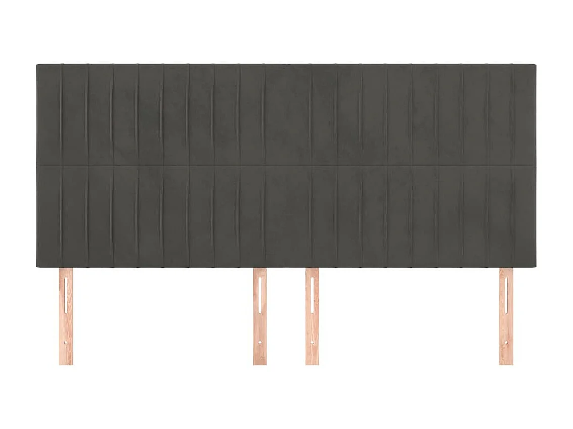 Têtes de lit 4 pcs Gris foncé 90x5x78/88 cm Velours POI86711 BonneVie Meuble